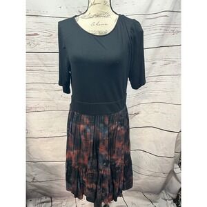 Torrid Super Soft Knits Black‎ Tie Dye Tiered Skirt Dress Size 0